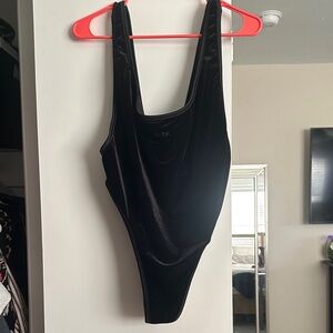 IVY PARK Black Velvet Bodysuit